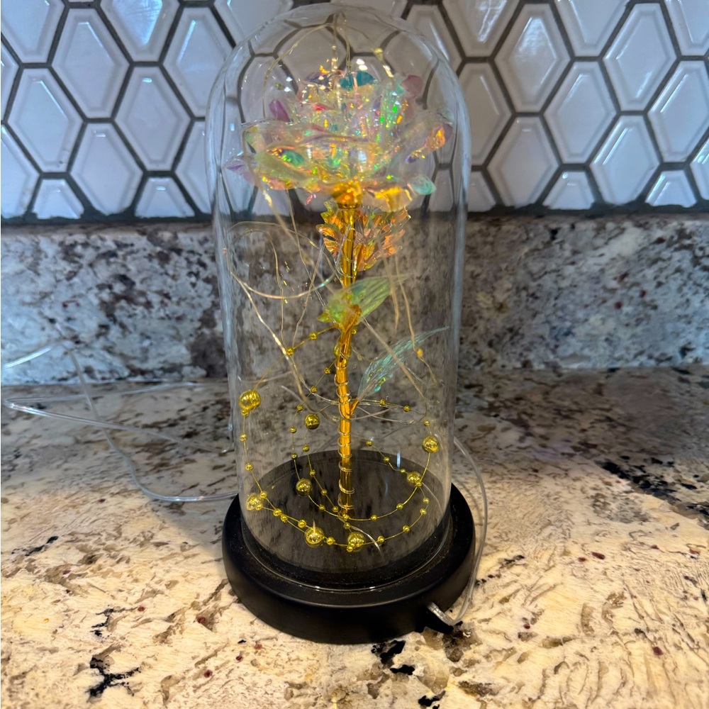 Rose fiber optic light